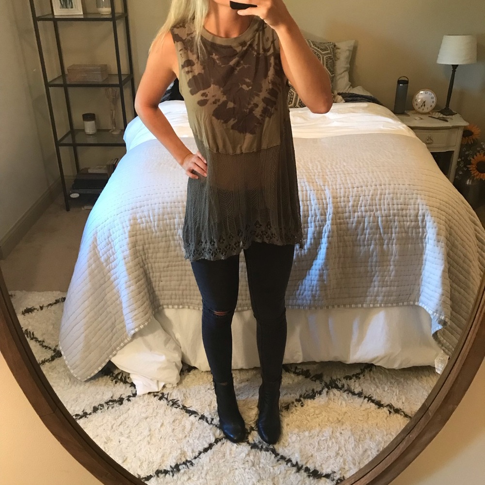 Free People - Camo Lace Top